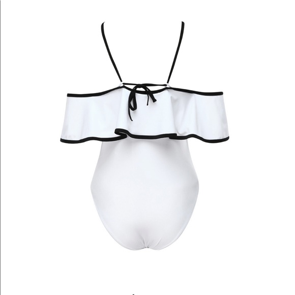 ✨SOLD✨ White Off Shoulder Maternity Bathing Suit - Picture 3 of 5